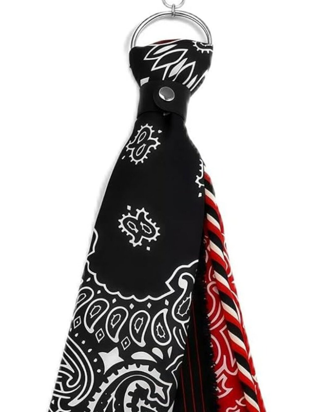 Western Bandana Purse Clip Pocket Belt Clip Women Men Western Boho Black & Red